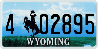 WY license plate 402895