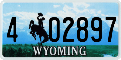 WY license plate 402897