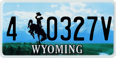 WY license plate 40327V