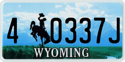 WY license plate 40337J