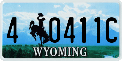 WY license plate 40411C