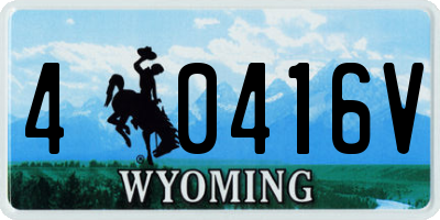 WY license plate 40416V