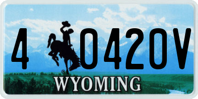WY license plate 40420V