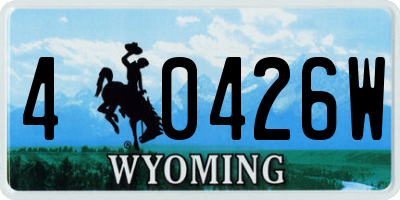 WY license plate 40426W