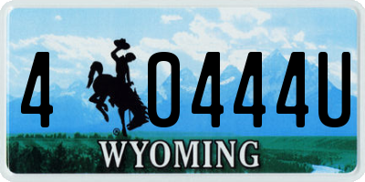 WY license plate 40444U