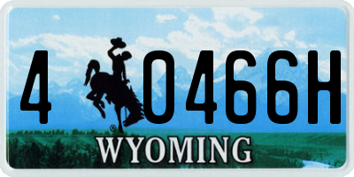 WY license plate 40466H