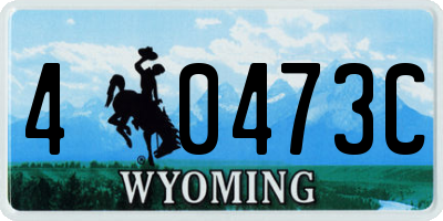 WY license plate 40473C