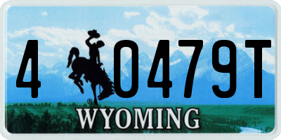 WY license plate 40479T
