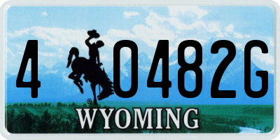 WY license plate 40482G