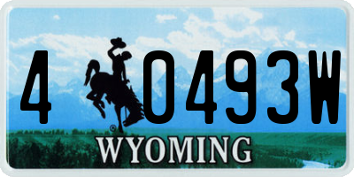 WY license plate 40493W