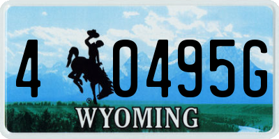 WY license plate 40495G