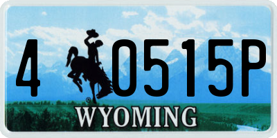 WY license plate 40515P