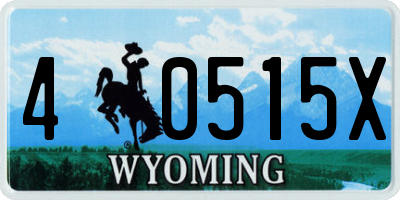 WY license plate 40515X