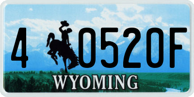 WY license plate 40520F