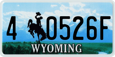 WY license plate 40526F