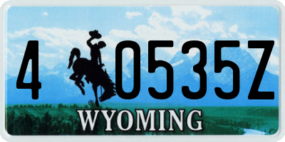 WY license plate 40535Z