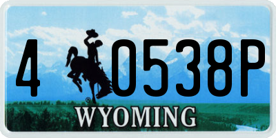 WY license plate 40538P