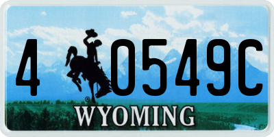WY license plate 40549C
