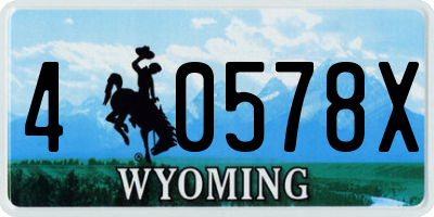 WY license plate 40578X