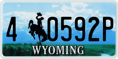WY license plate 40592P