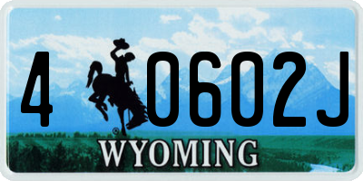 WY license plate 40602J