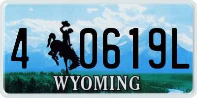 WY license plate 40619L