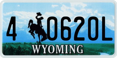 WY license plate 40620L
