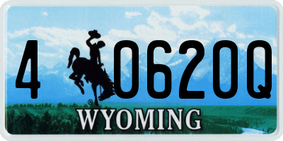 WY license plate 40620Q
