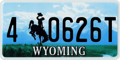 WY license plate 40626T