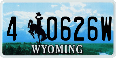 WY license plate 40626W