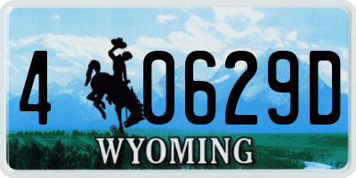WY license plate 40629D