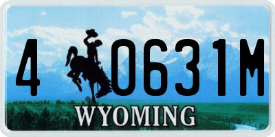 WY license plate 40631M