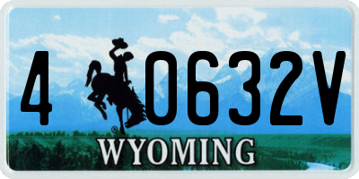 WY license plate 40632V