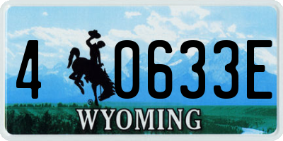 WY license plate 40633E