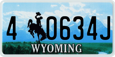 WY license plate 40634J