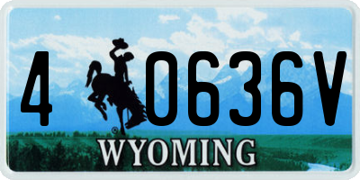WY license plate 40636V