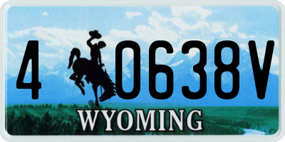 WY license plate 40638V