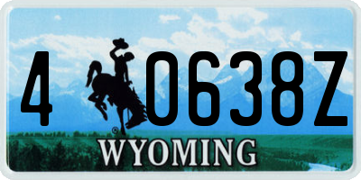 WY license plate 40638Z