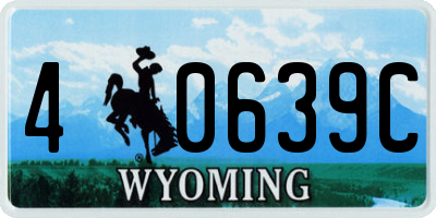 WY license plate 40639C