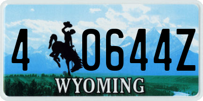 WY license plate 40644Z