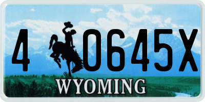 WY license plate 40645X