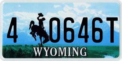 WY license plate 40646T