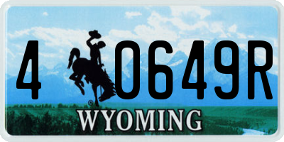 WY license plate 40649R