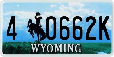 WY license plate 40662K