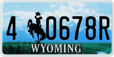 WY license plate 40678R