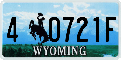 WY license plate 40721F