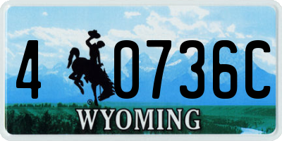 WY license plate 40736C