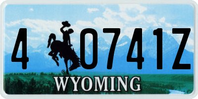 WY license plate 40741Z