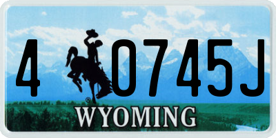 WY license plate 40745J