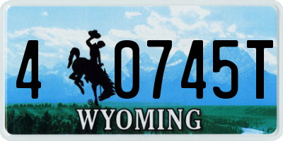 WY license plate 40745T